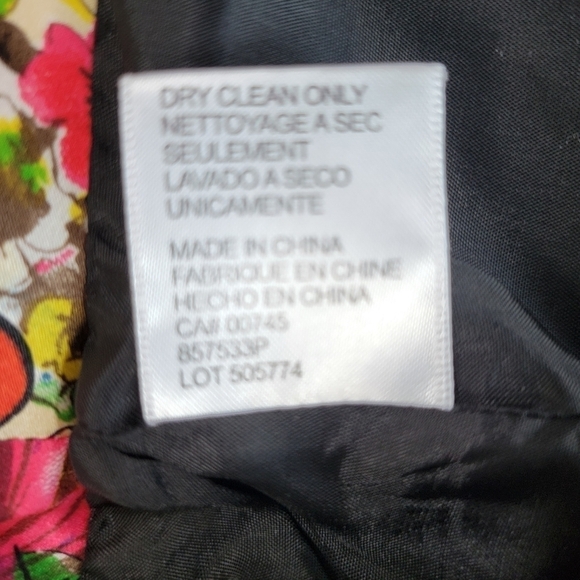 JS Collection Bright Floral Silk Jacket 2 Petite EUC - Picture 9 of 9
